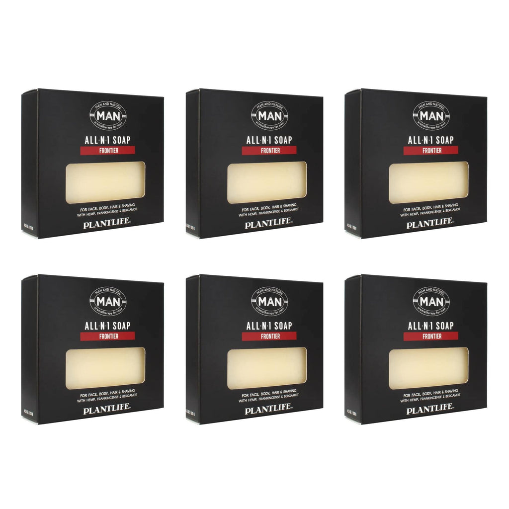Plantlife Man and Nature All-N-1 6-Bar Soap Pack - Moisturizing & Handcrafted in California