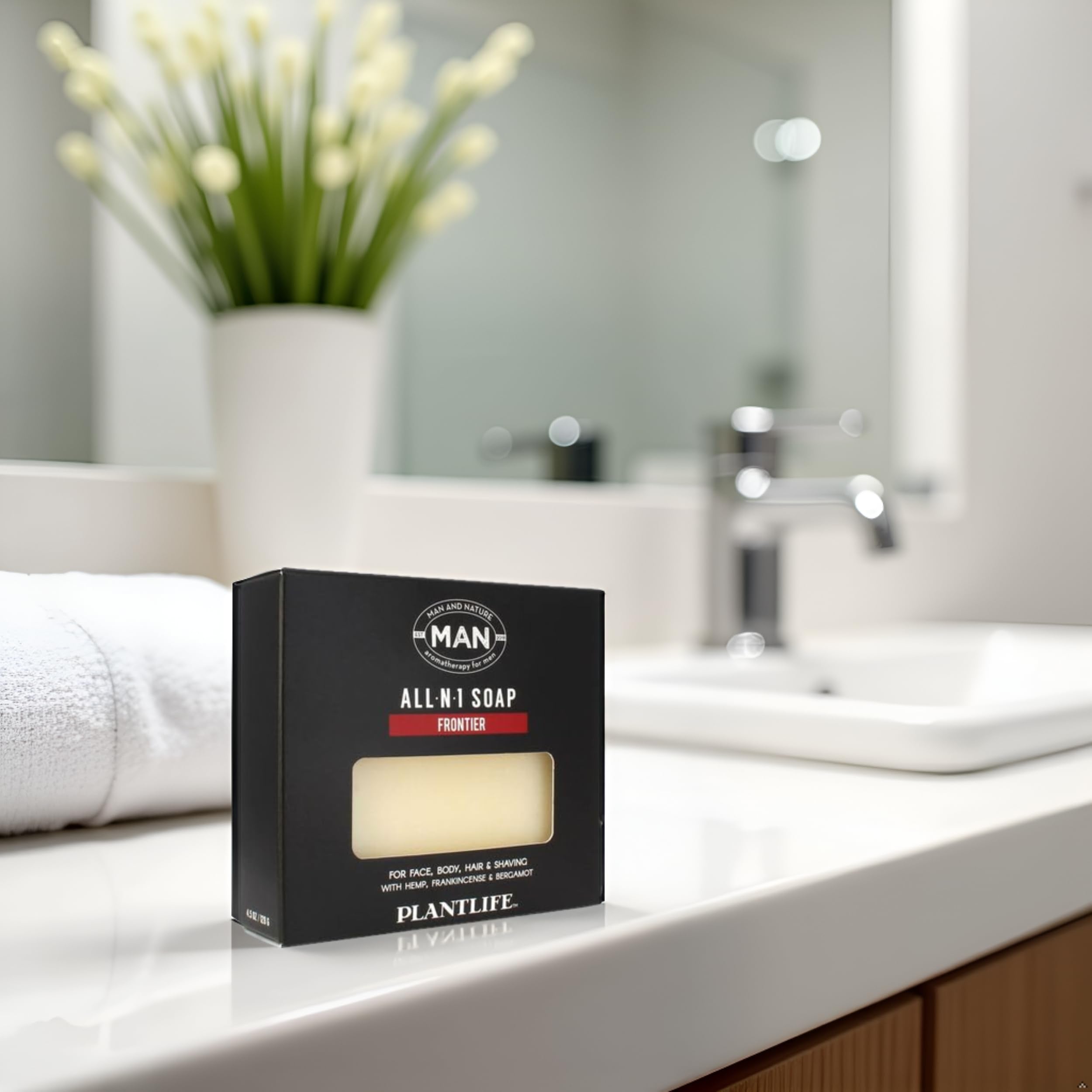 Plantlife Man and Nature All-N-1 6-Bar Soap Pack - Moisturizing & Handcrafted in California