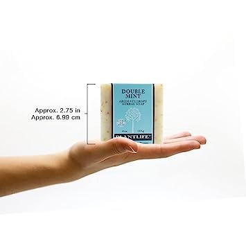 Plantlife Double Mint 6-Pack Bar Soap — Moisturizing, Handcrafted Plant-Based Soap Made in California