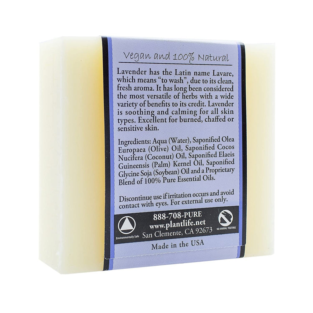 Plantlife Lavender 3-Pack Bar Soap – Moisturizing & Soothing, Hand Crafted in California