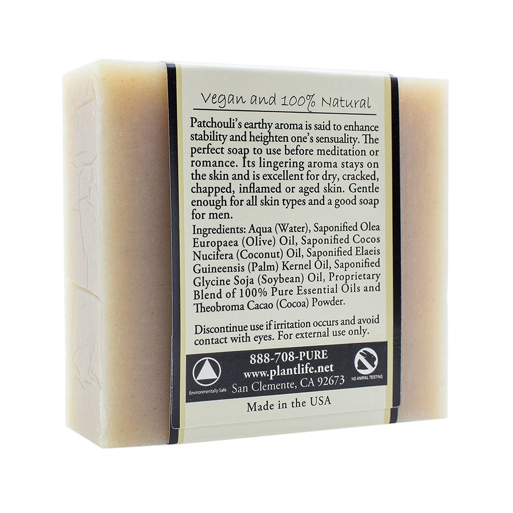Plantlife Patchouli 3-Pack Bar Soap | Moisturizing, Hand-Crafted, Plant-Based | Made in California