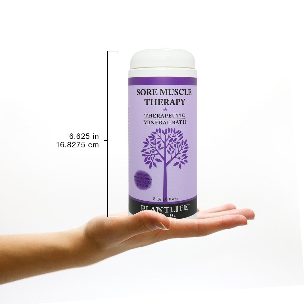 Plantlife Sore Muscle Therapy Bath Salts — Balance, Calm & Release Tension (16 oz) | Made in California