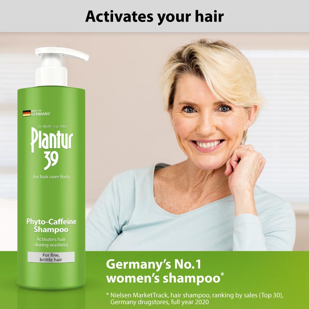 Plantur 39 Fine & Brittle Hair Shampoo – Phyto-Caffeine Formula for Women’s Thinning Hair | 16.9 fl oz