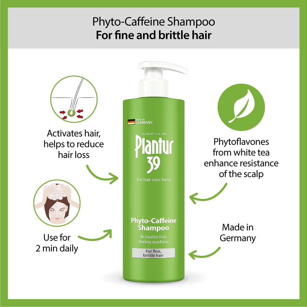 Plantur 39 Fine & Brittle Hair Shampoo – Phyto-Caffeine Formula for Women’s Thinning Hair | 16.9 fl oz
