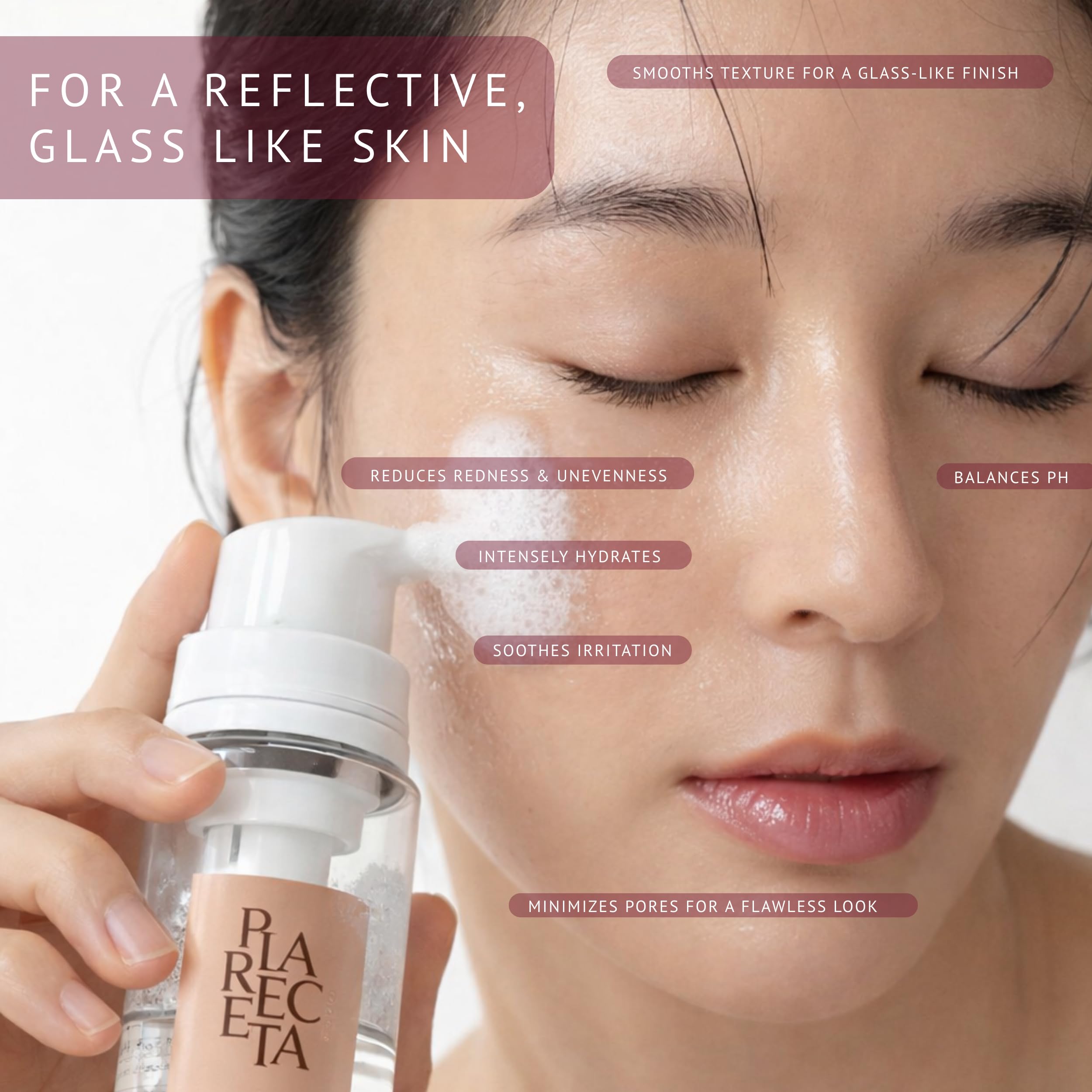 PLARECETA Firming Bubble Toner – Hydrating, Purifying Skin Balance (5.07 Fl Oz)