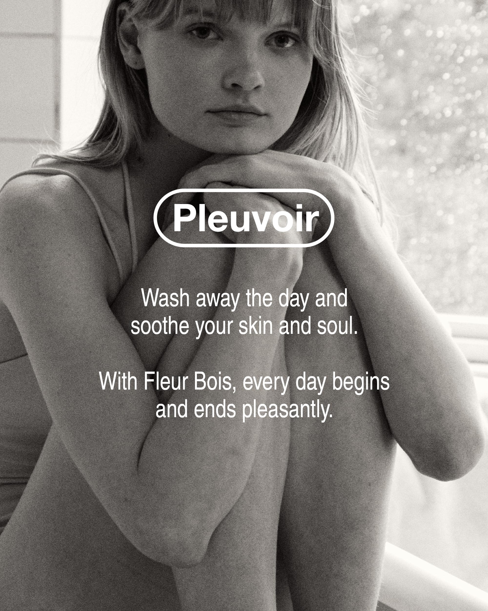 Pleuvoir Hinoki Leather Body Wash – French MANE × Japanese Cypress (Cedar & Musk), Unisex Woody Shower Gel with Hyaluronic Acid & Ceramides