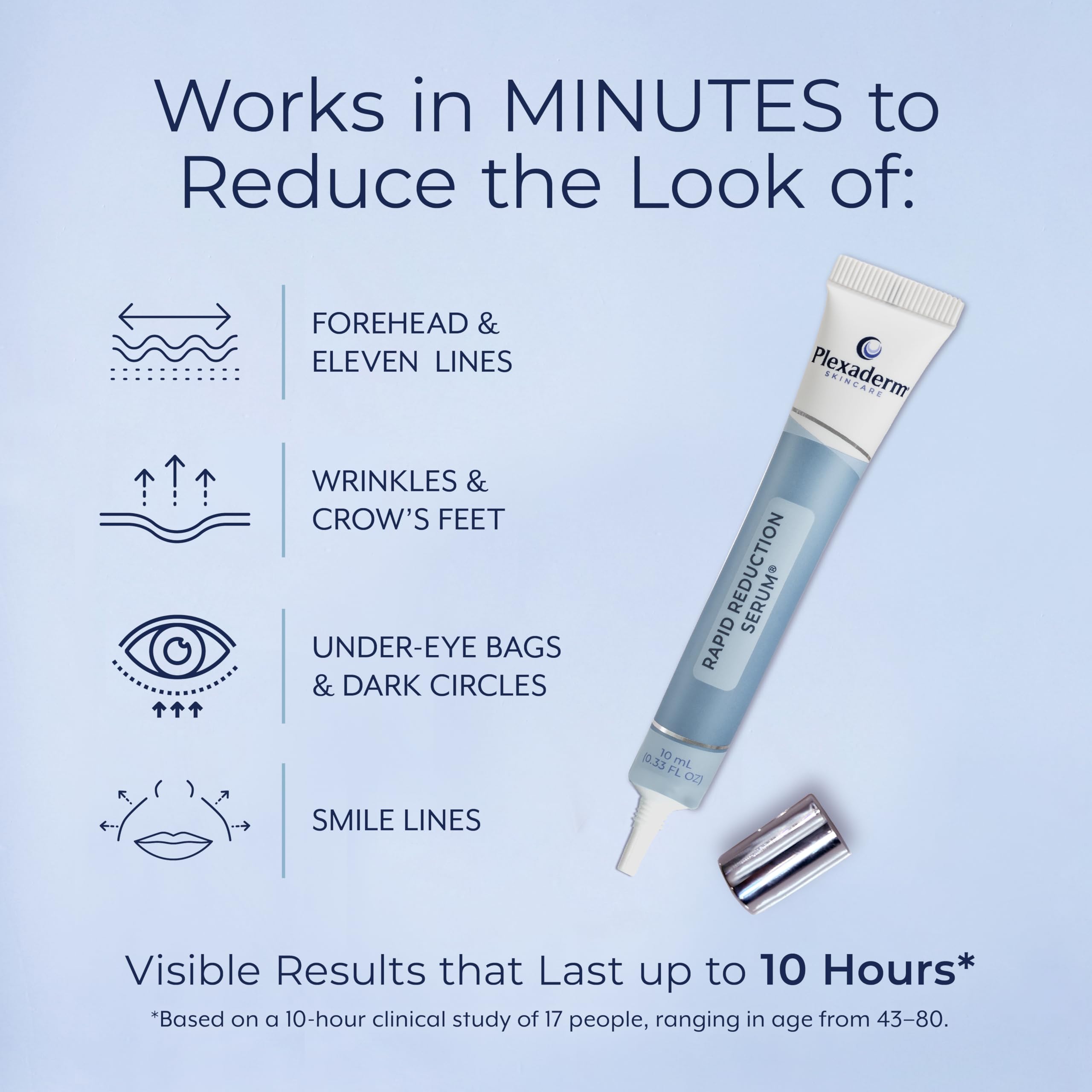 Plexaderm Rapid Reduction Eye Serum — Instant Under-Eye Tightening & Smoothing (3 Full-Size Tubes)