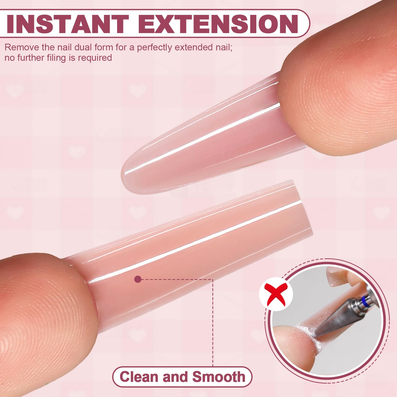 Plman 240 PCS Sandwich Nail Dual Forms – Polygel & Builder Gel Extension Kit (14 Sizes, Trapezoidal)