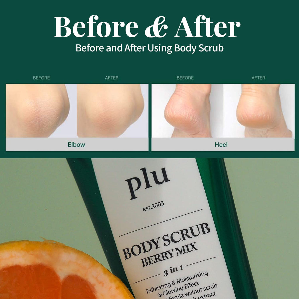 PLU Original Walnut Body Scrub Polish - White Musk, Exfoliating & Hydrating Glow (6.76 oz)