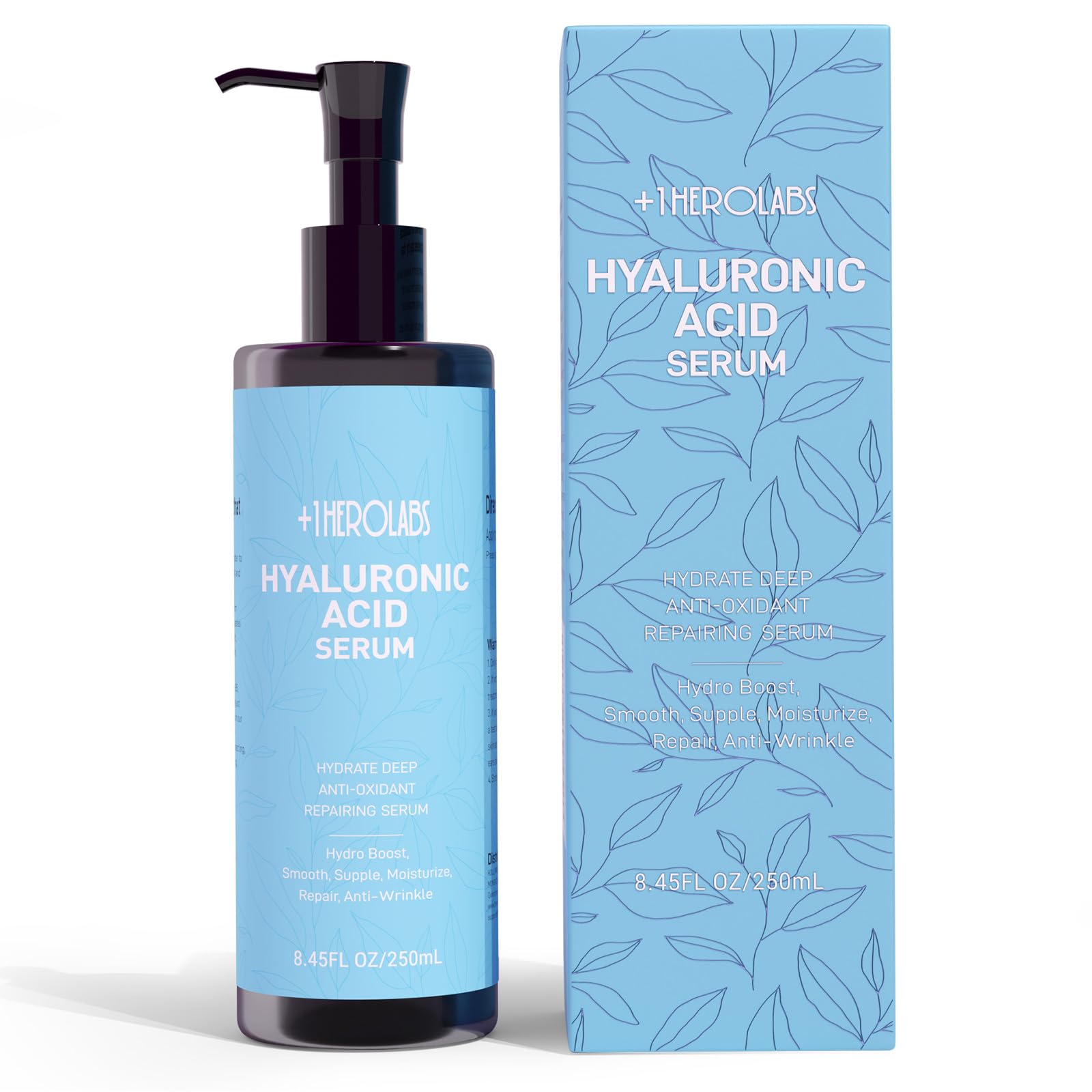 +1HEROLABS Hyaluronic Acid Serum with Vitamin C, B5, E & Niacinamide — Hydrating, Fragrance-Free
