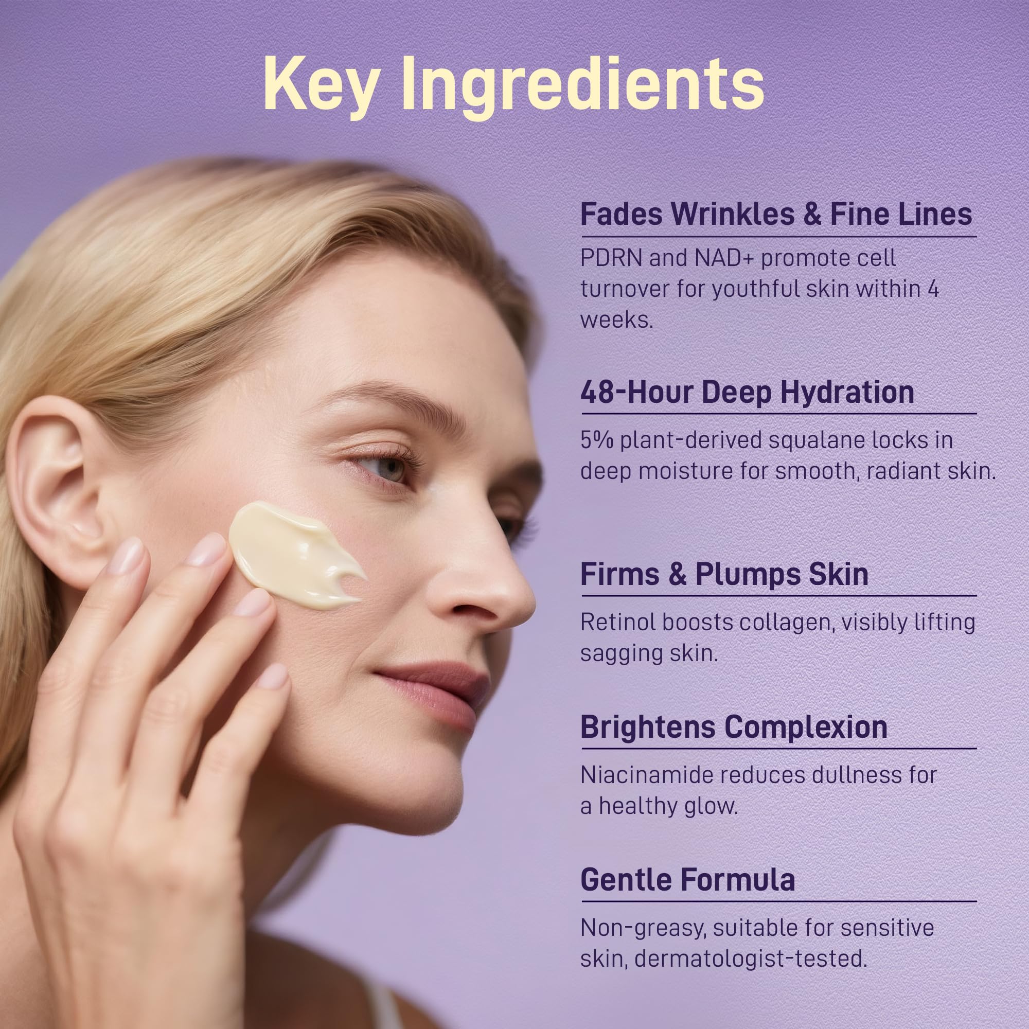 +1HEROLABS PDRN Anti-Aging Face Moisturizer Cream – 5% Squalane, 100% Pure Salmon PDRN, Hyaluronic Acid & B5