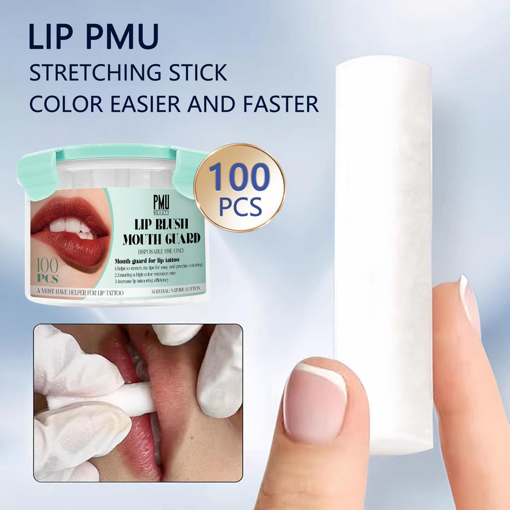 PMUBEAUTY 100pcs Cotton Lip Tattoo Stretching Sticks | Precise Coloring & Hygiene
