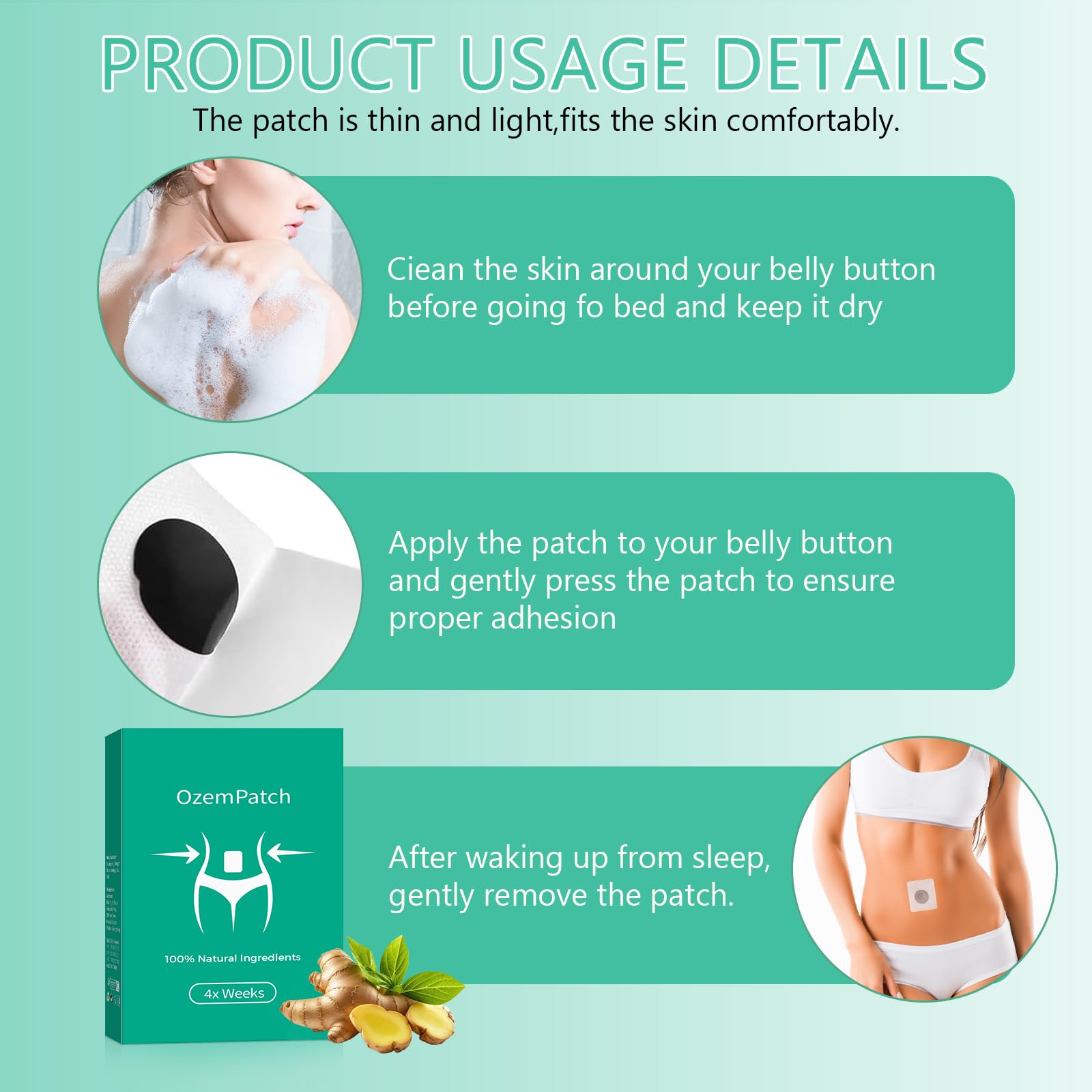 Pnylqo Rejuvacare Ozempatch – 90 Belly Patches, 3-Kit Pack for Women | Natural, Mild & Safe Skin Care