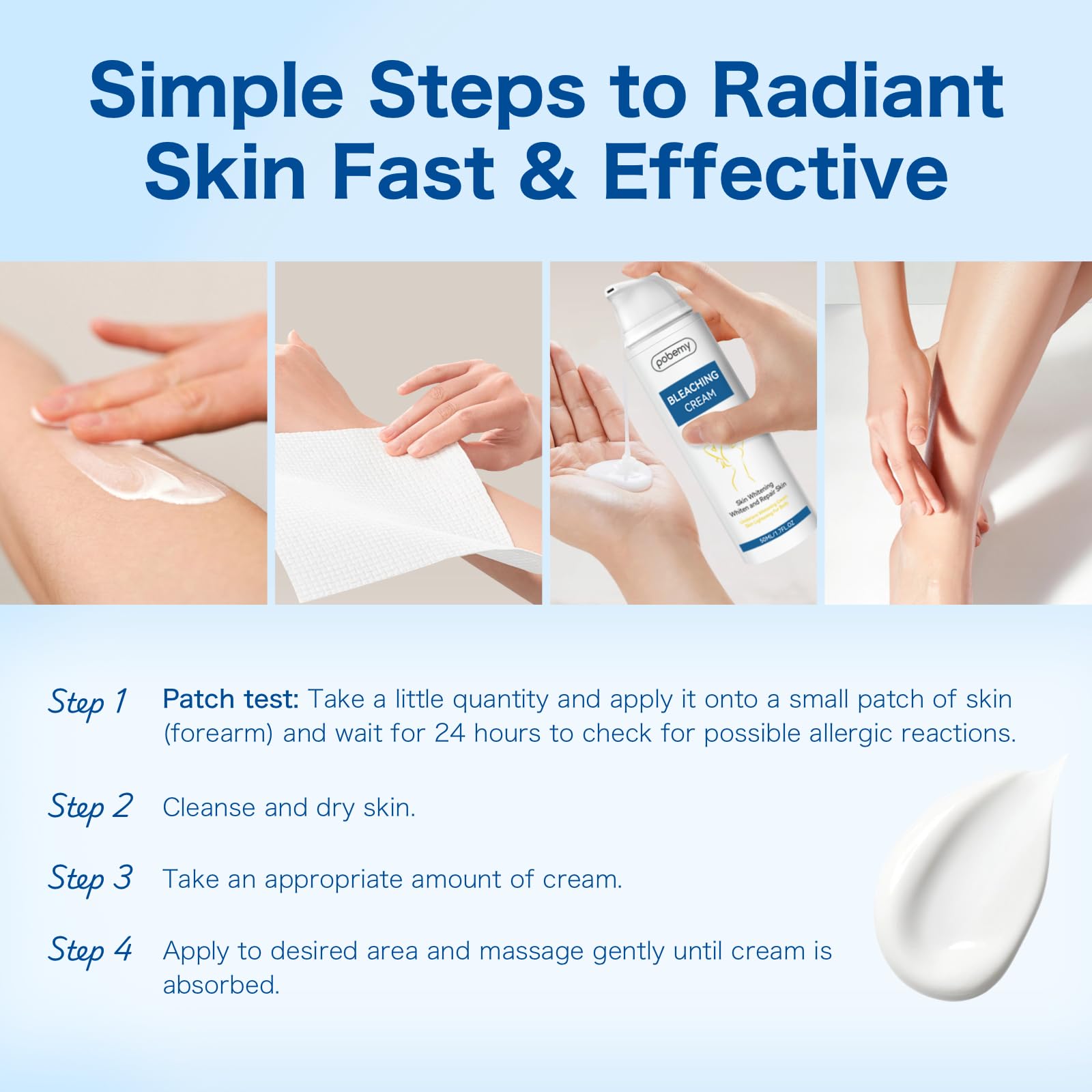 POBEMY Skin Bleaching Cream – Vitamin C Brightening for Face & Body (1.7 fl oz)