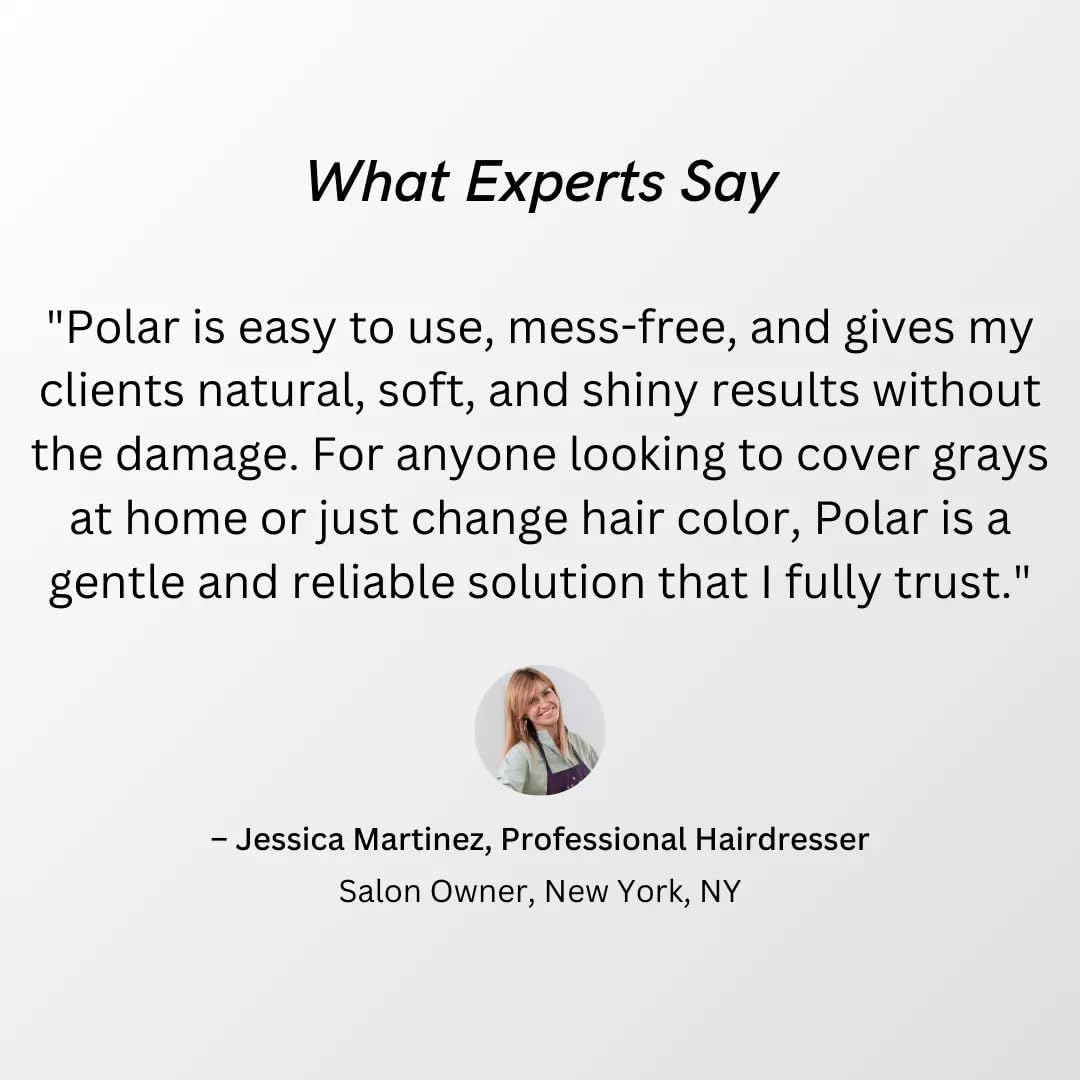POLAR HAIR CARE Polar Haircare Jet Black Hair Dye Shampoo for Gray Coverage – Semi-Permanent, 6.76 fl oz