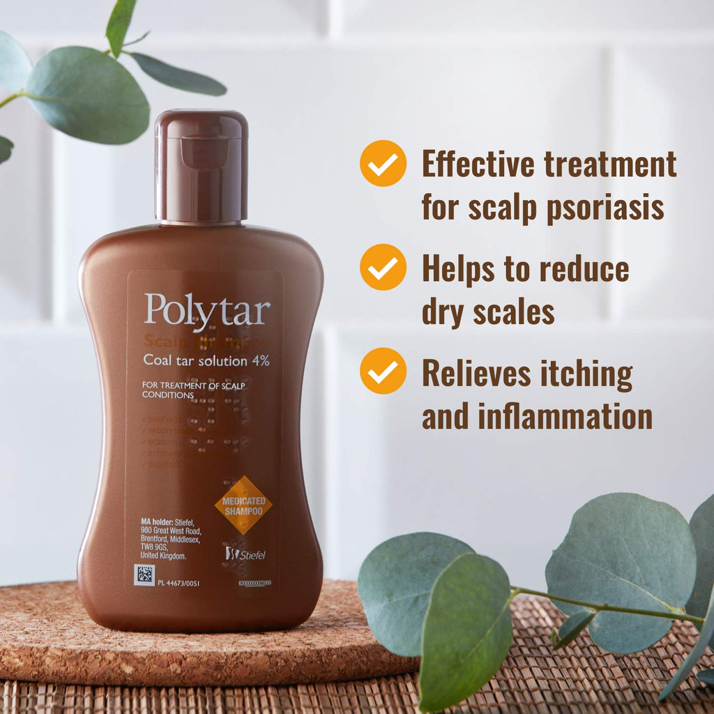 Polytar Liquid Concentrated Antiseptic Tar Medicated Scalp Cleanser Shampoo – 150 ml (Pack Of 2)