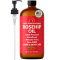 Pomberries Rosehip Seed Oil | Cold-Pressed & Unrefined, 16 oz Bottle for Face, Skin & Hair