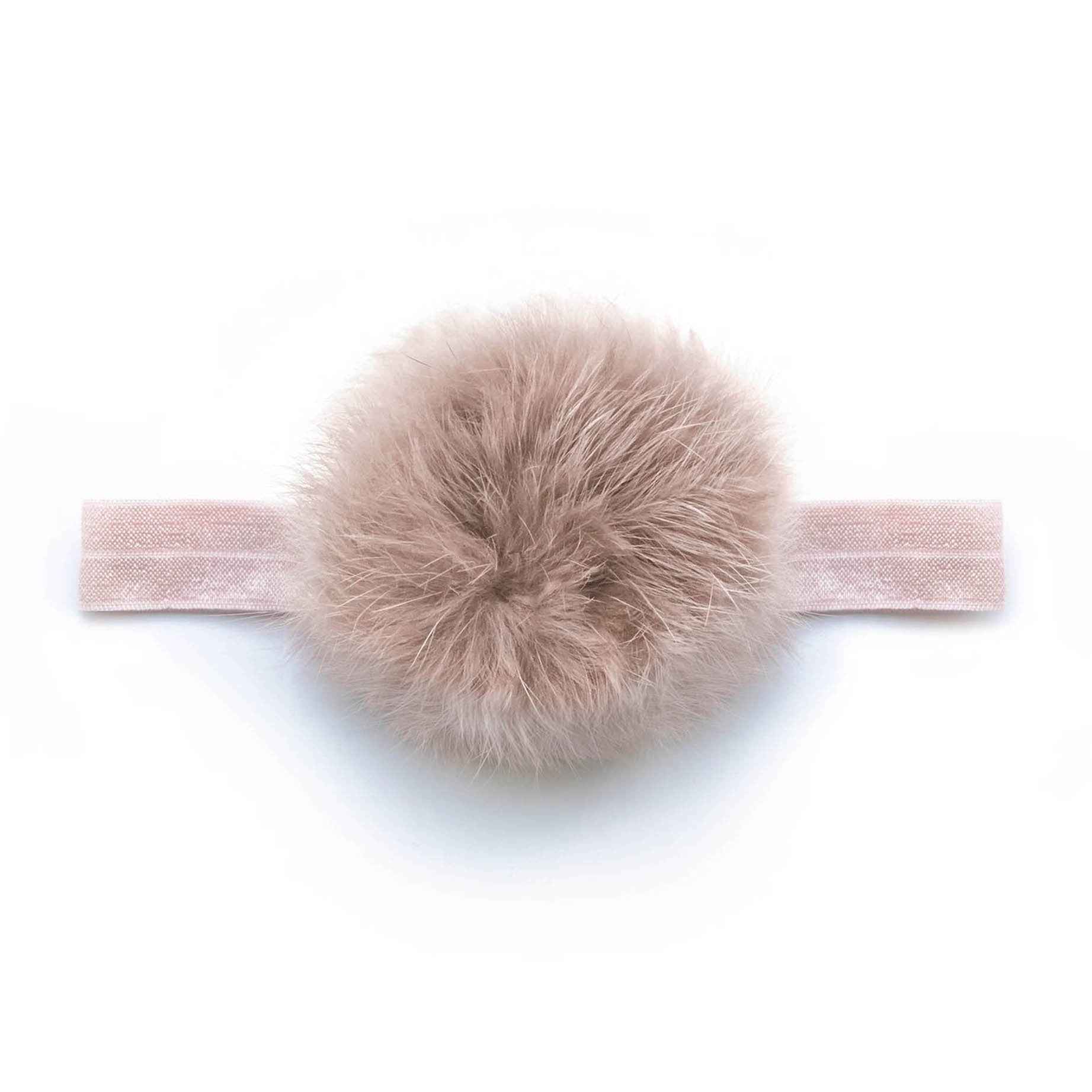 Baby Antique Mauve Pom Pom Headband