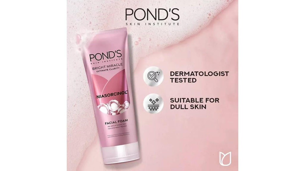 Ponds Bright Miracle Ultimate Clarity Facial Foam – 2x85g with Niasorcinol & Vitamin C
