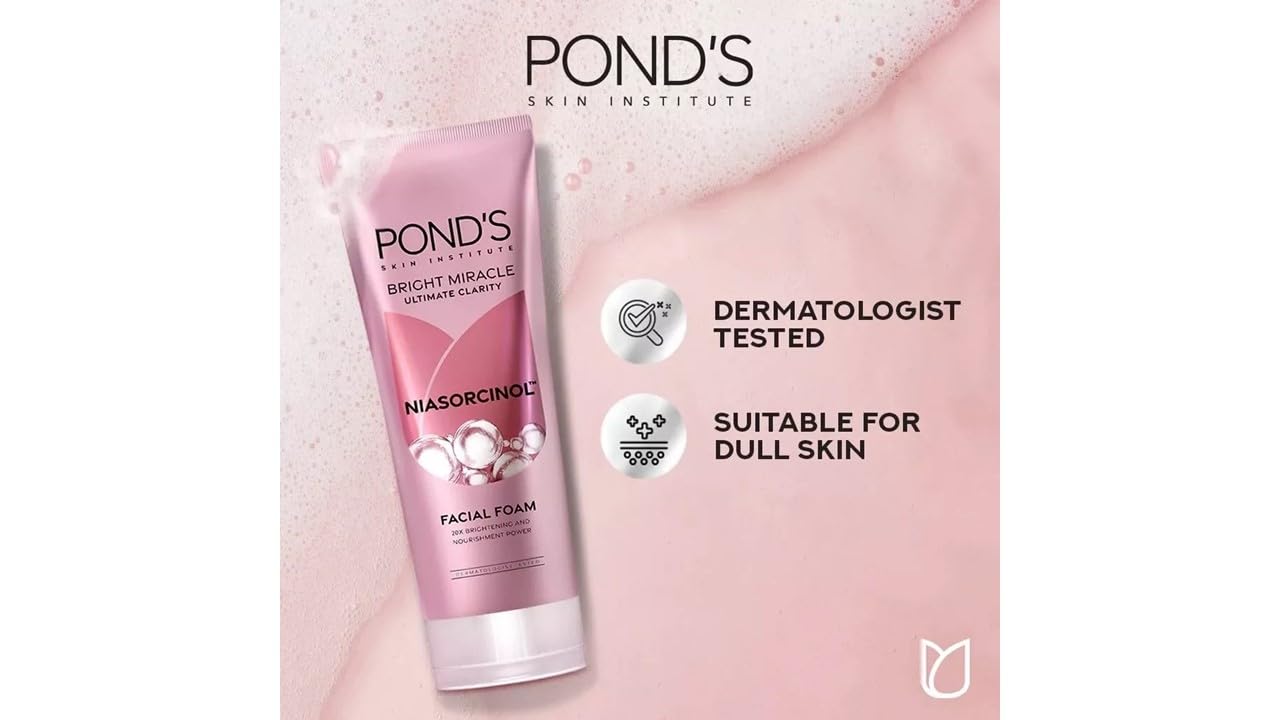 Ponds Bright Miracle Ultimate Clarity Facial Foam – 2x85g with Niasorcinol & Vitamin C