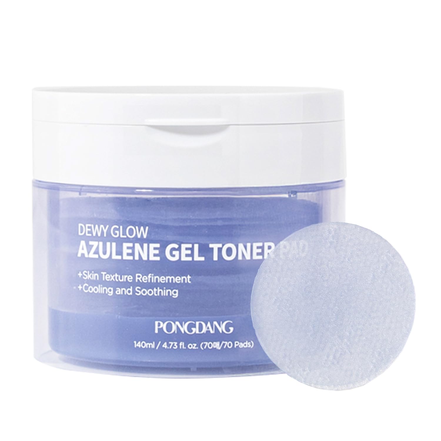 PONGDANG Dewy Glow Azulene Gel Toner Pad – Cooling & Calming 3-in-1 Toner
