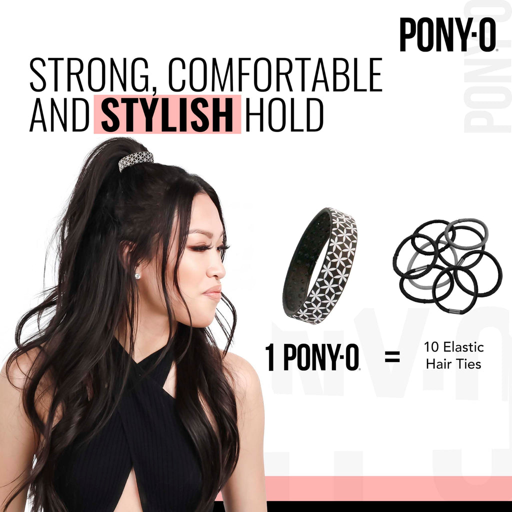 PONY-O 2 Large Bendable Hair Ties – Secure, Gentle Hold for Thick Hair (Copper Core)