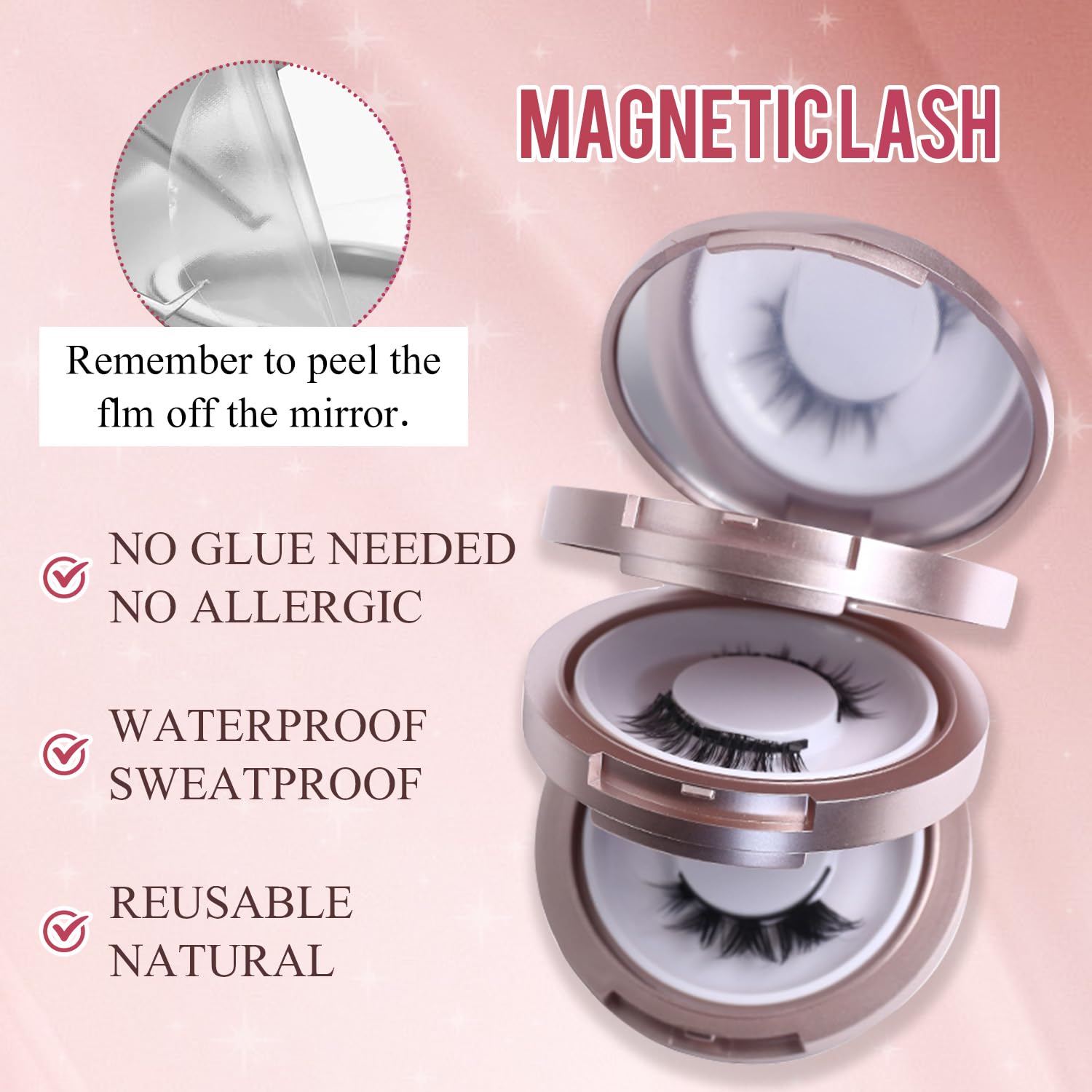 POOLJOY Hunnyfit Magnetic Lashes – Glue-Free, Natural Look, Reusable (Nature Series EA10+ EM10)