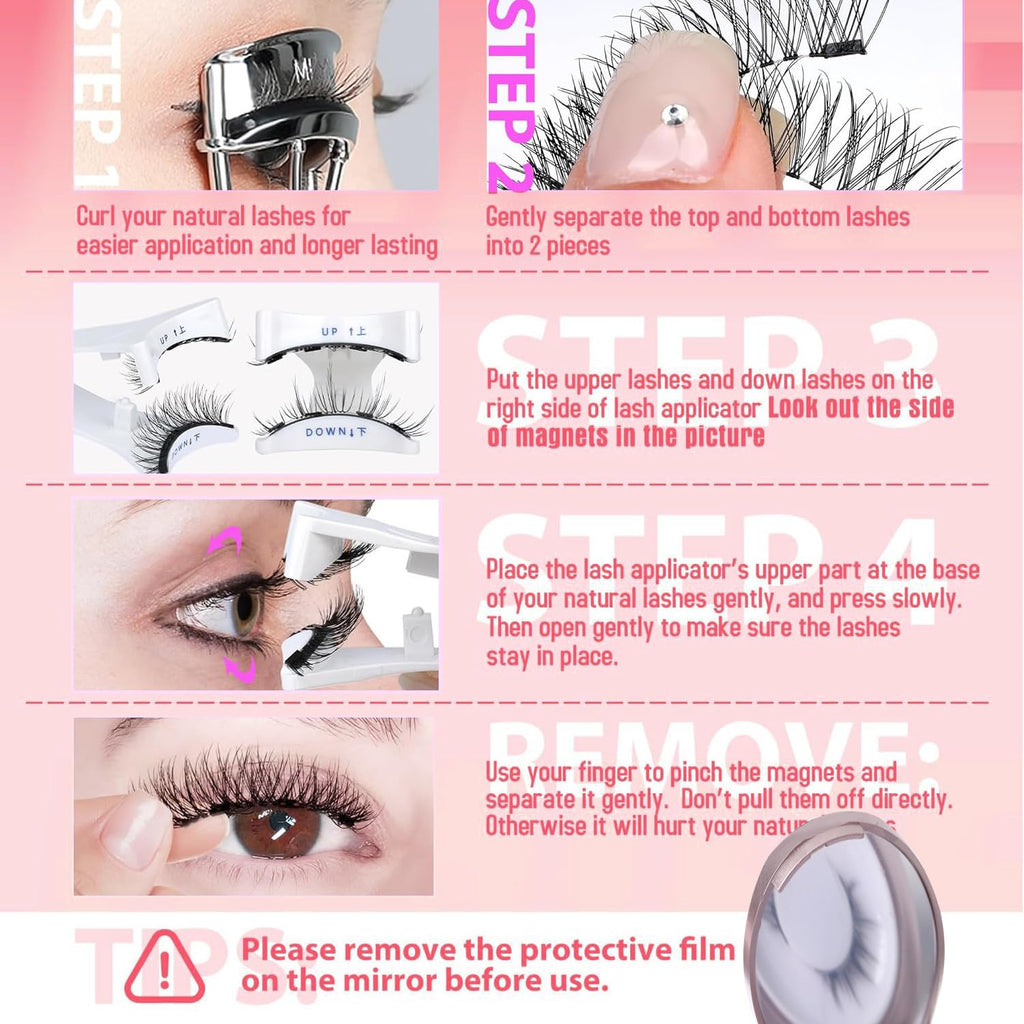 POOLJOY Hunnyfit Magnetic Lashes – Glue-Free, Natural Look, Reusable (Nature Series EA10+ EM10)