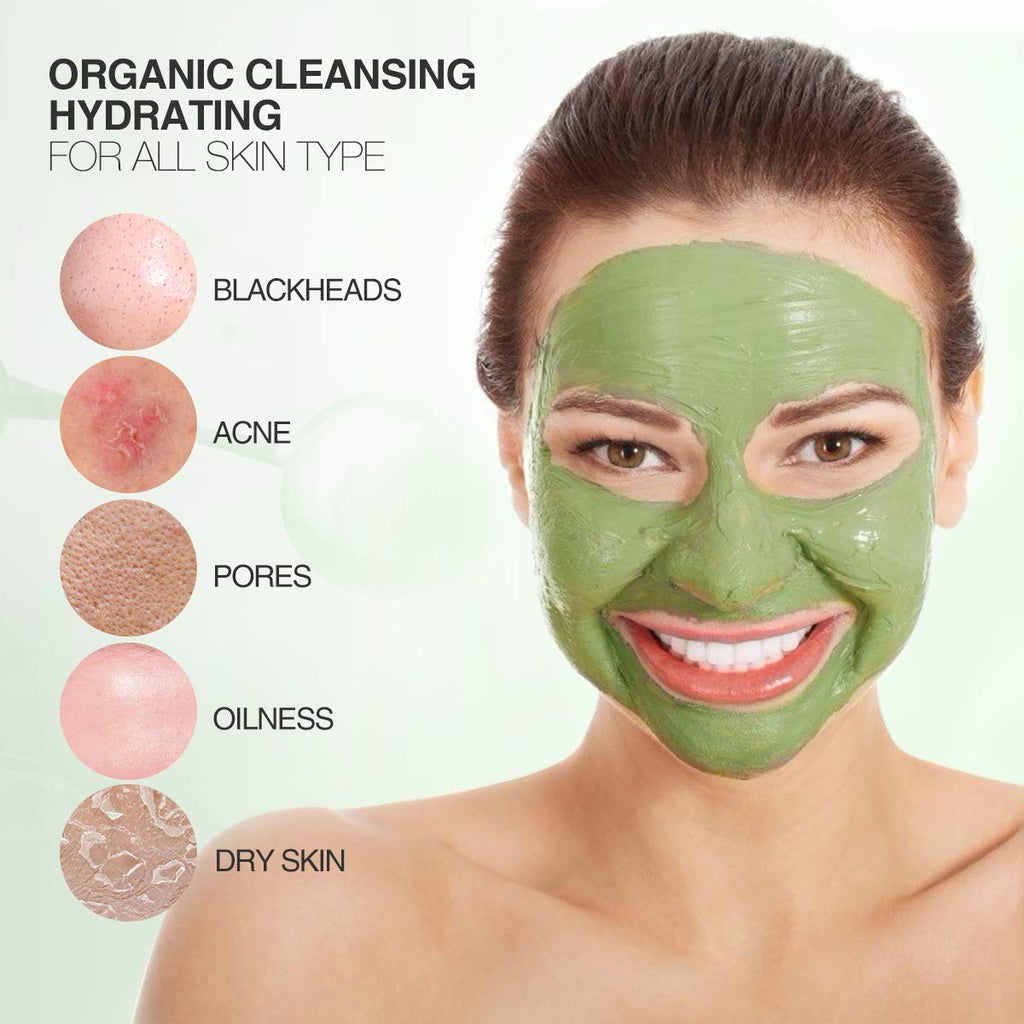 POP MODERN.C Clay Mask Avocado + Dead Sea Mud | Deep Cleansing, Hydration & Blackhead Removal (White)