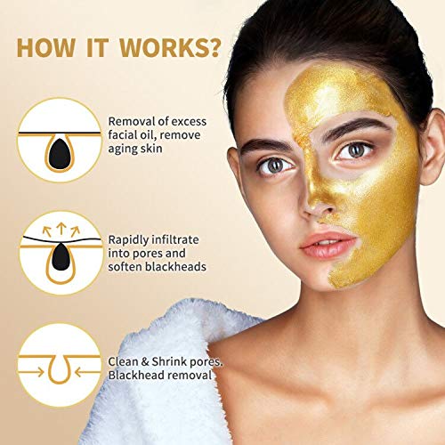 POP MODERN.C Blackhead Remover Mask | 24K Gold Peel Off Facial Mask for Deep Clean & Anti-Aging