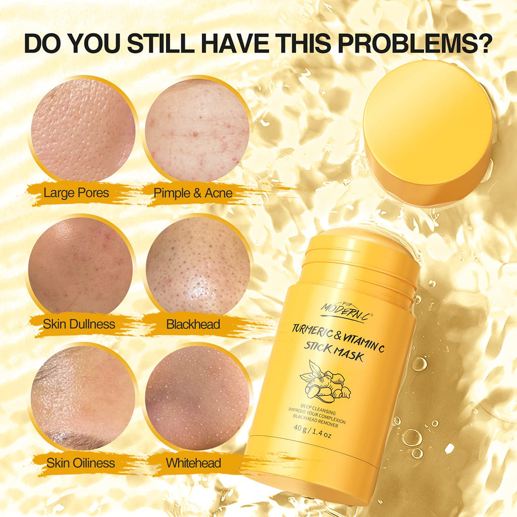 POP MODERN.C Turmeric Clay Stick Mask – Deep Pore Cleansing & Gentle Blackhead Care