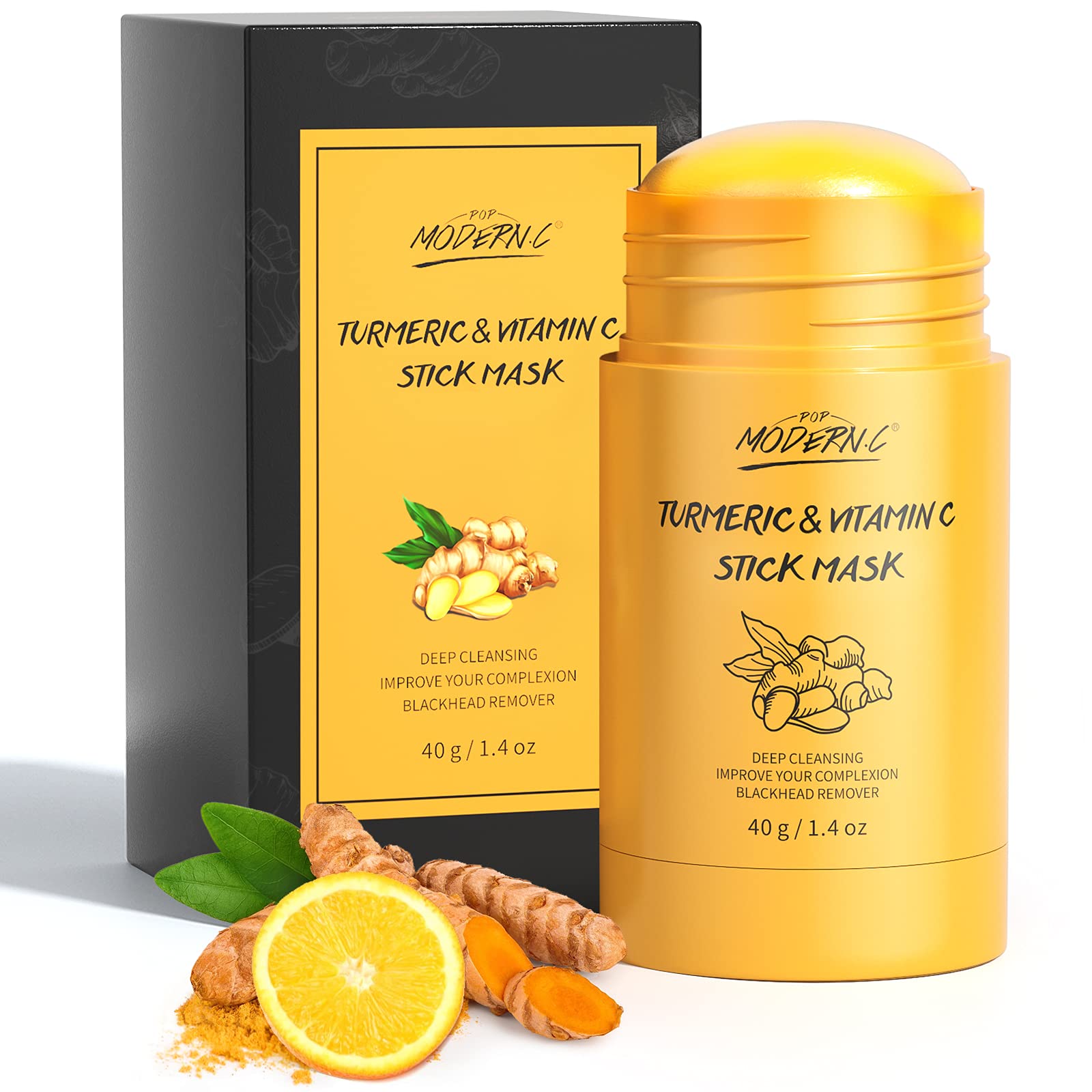 POP MODERN.C Turmeric Clay Stick Mask – Deep Pore Cleansing & Gentle Blackhead Care