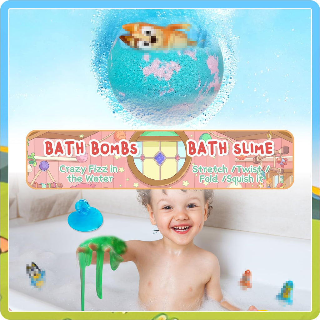 POPBATH Birthday Gifts Set for Kids – Bath Bombs, Surprise Toy, Slime & Fidgets