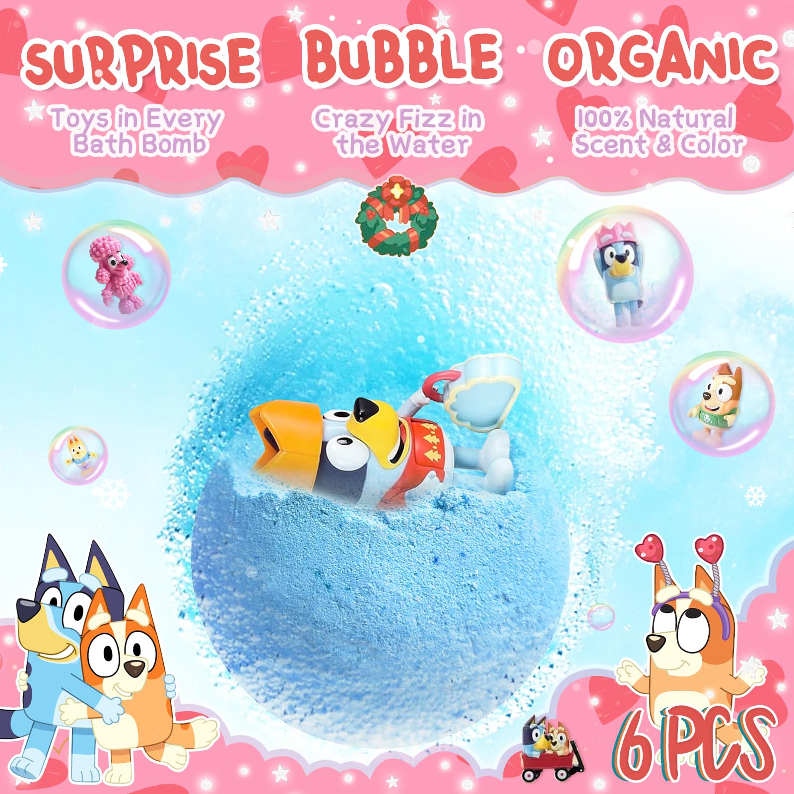 POPBATH XXL Kids Bath Bombs with Surprise Inside – 6-Pack Organic Gift Set