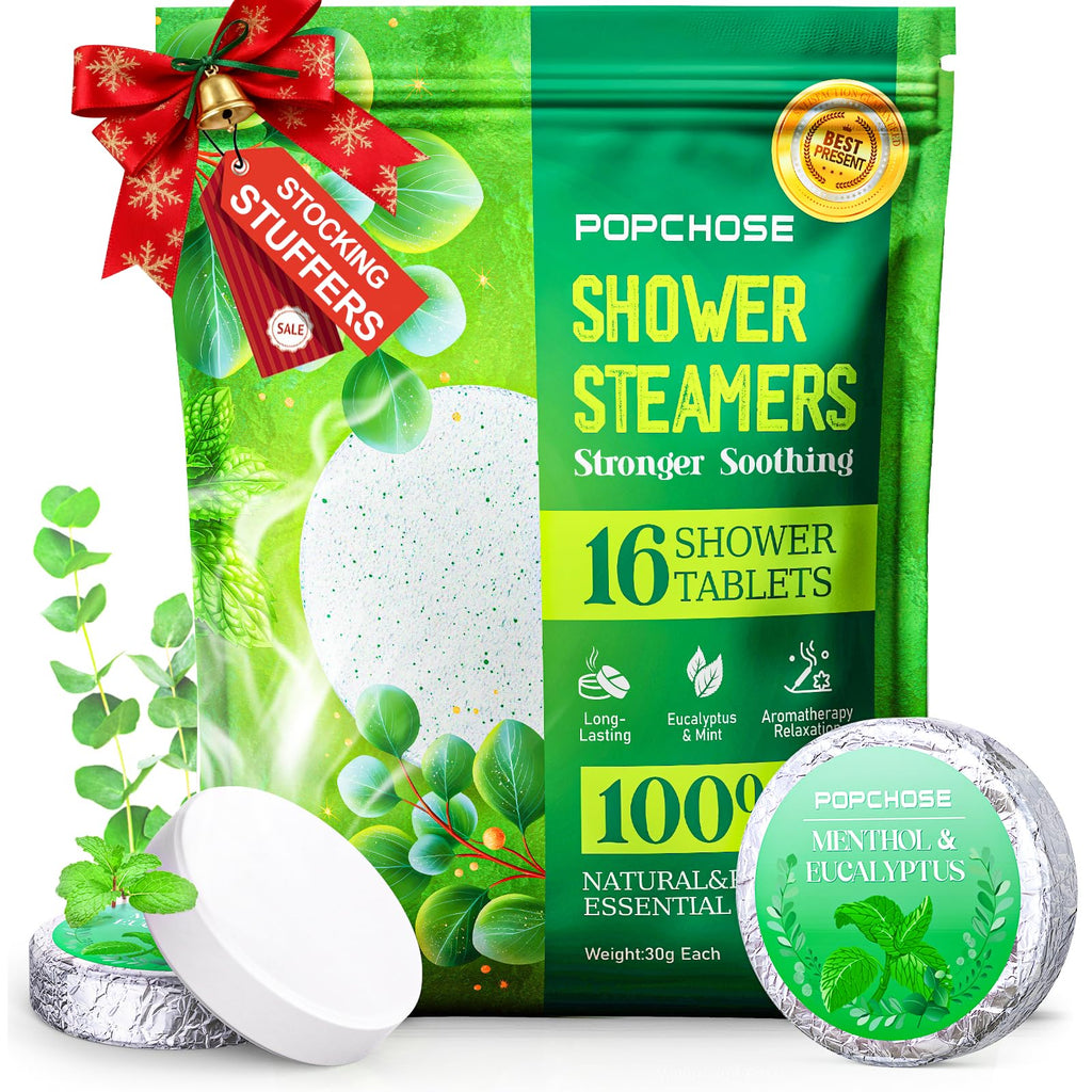 POPCHOSE Shower Steamers Aromatherapy 16 Pack – Eucalyptus, Home Spa & Self-Care