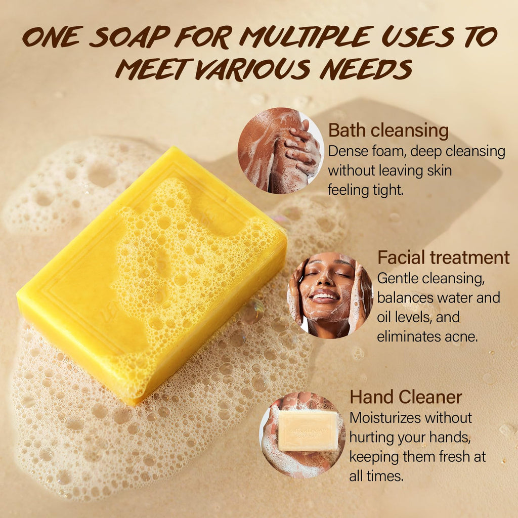 POP MODERN.C Natural Bar Soap Set – 6 Organic Plant-Extract Soaps (Tea Tree, Almond, Lemon, Lavender, Bamboo Charcoal, Mint)