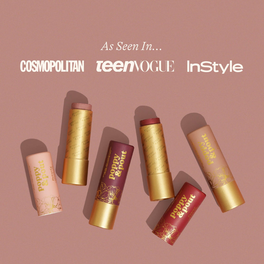 Poppy & Pout All Natural Lip Tints – 10pk Premium Gift Set | Cruelty Free