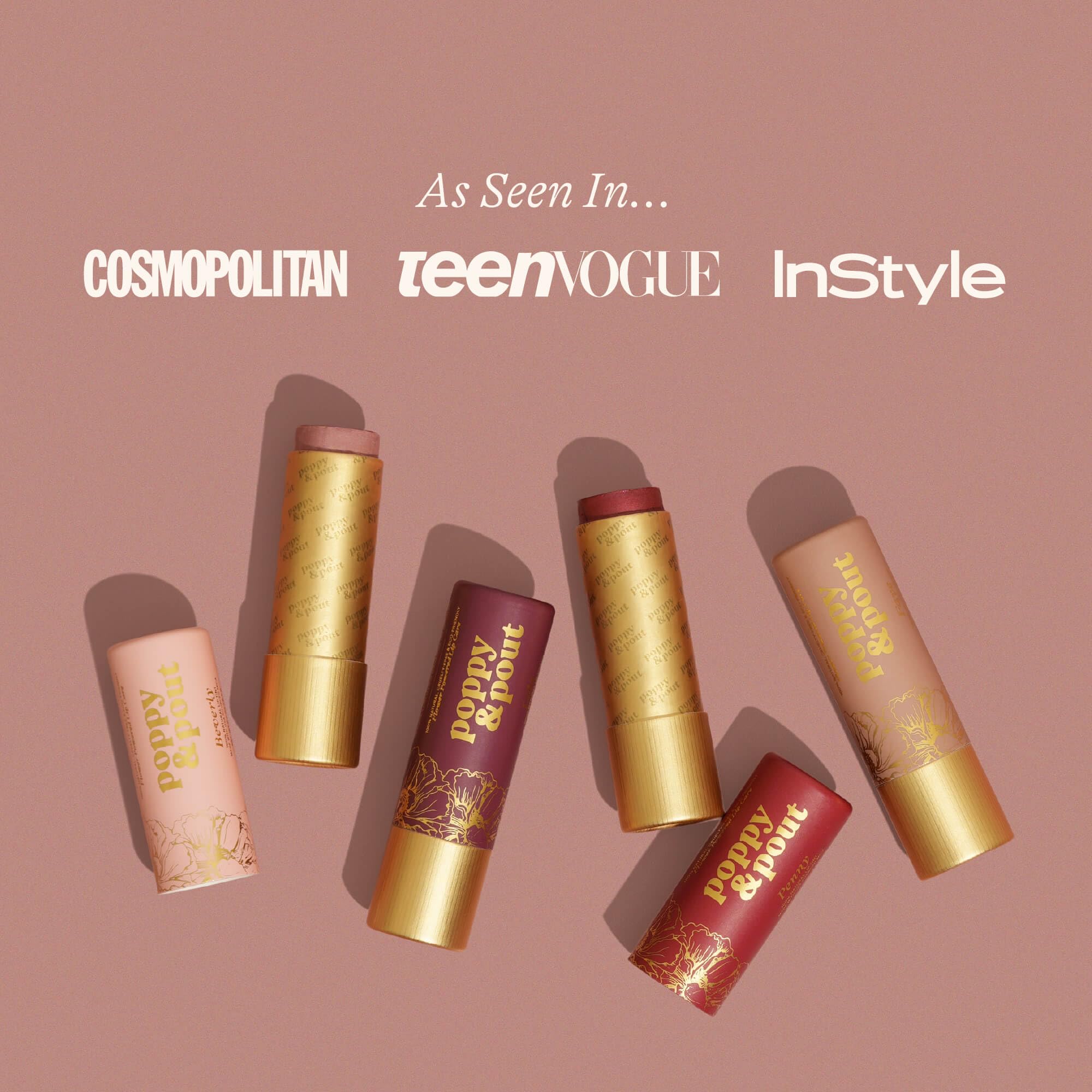 Poppy & Pout All Natural Lip Tints – 10pk Premium Gift Set | Cruelty Free