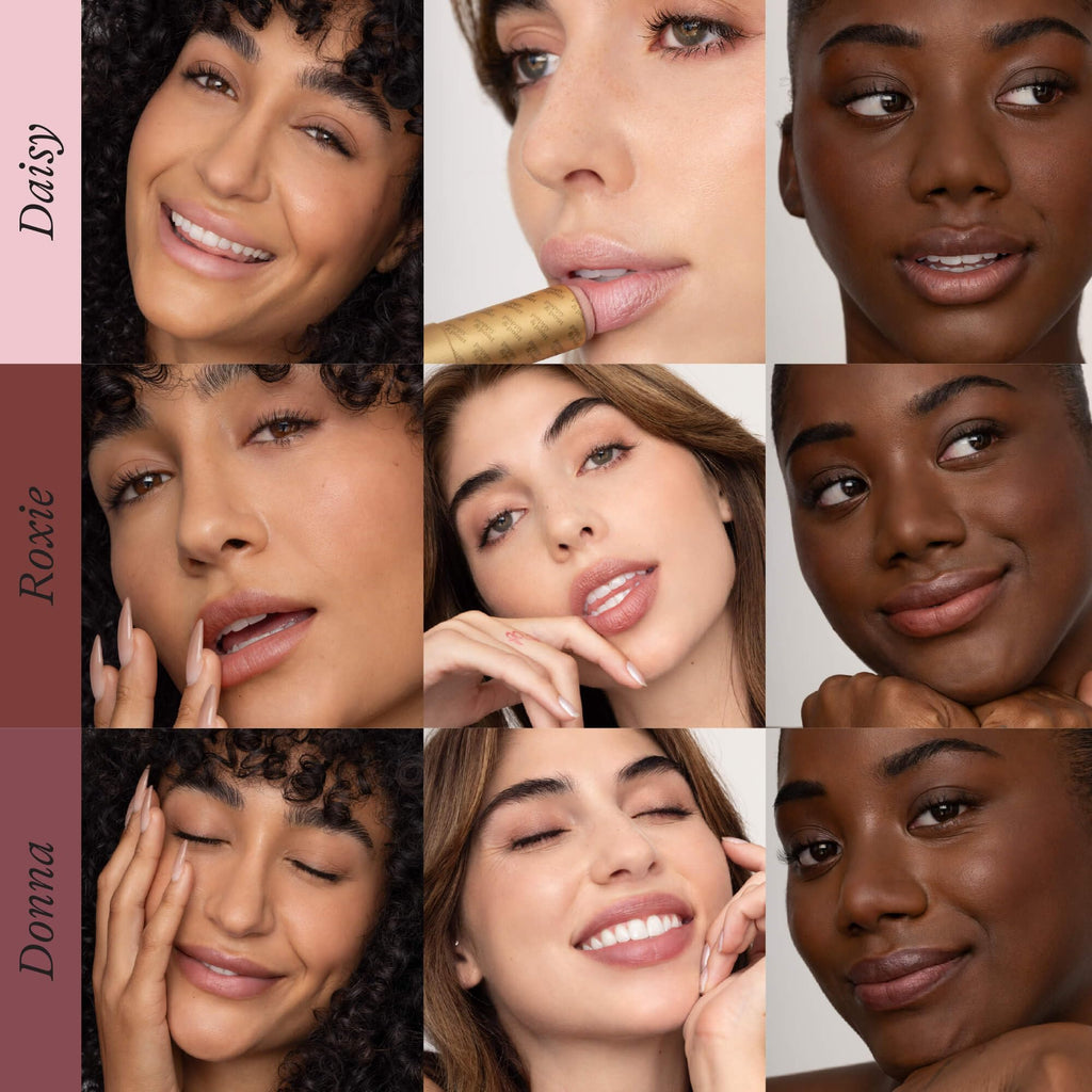 Poppy & Pout All Natural Lip Tints – 3-Pack Tried & True Trio (Daisy, Roxie, Donna)