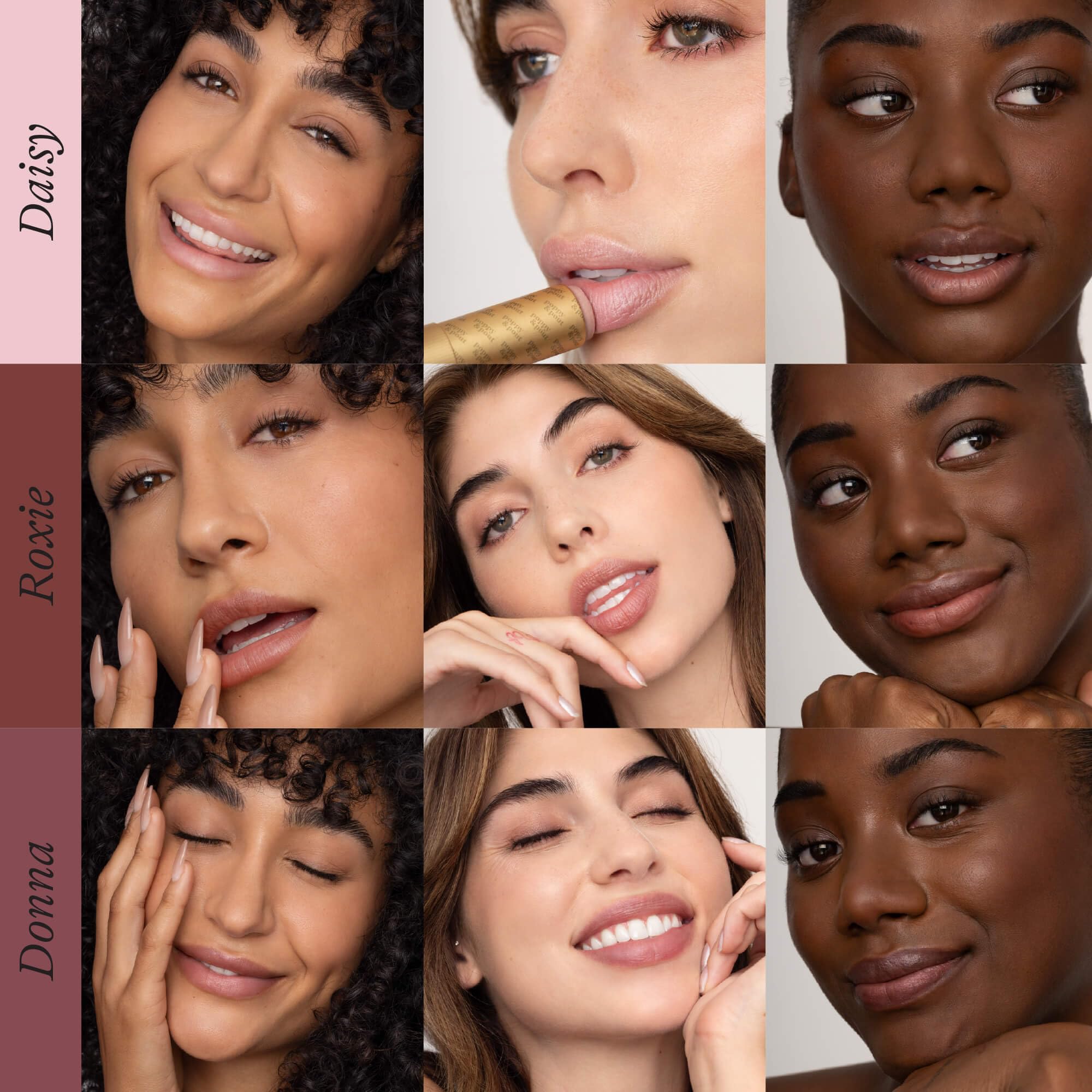 Poppy & Pout All Natural Lip Tints – 3-Pack Tried & True Trio (Daisy, Roxie, Donna)