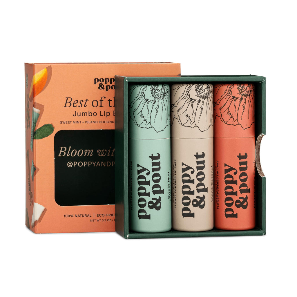 Jumbo Lip Balm Gift Set (3-Pack) | Poppy & Pout All Natural Lip Balms