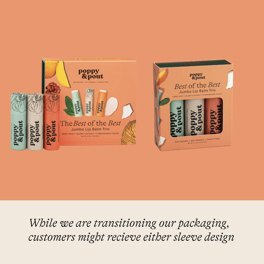 Jumbo Lip Balm Gift Set (3-Pack) | Poppy & Pout All Natural Lip Balms
