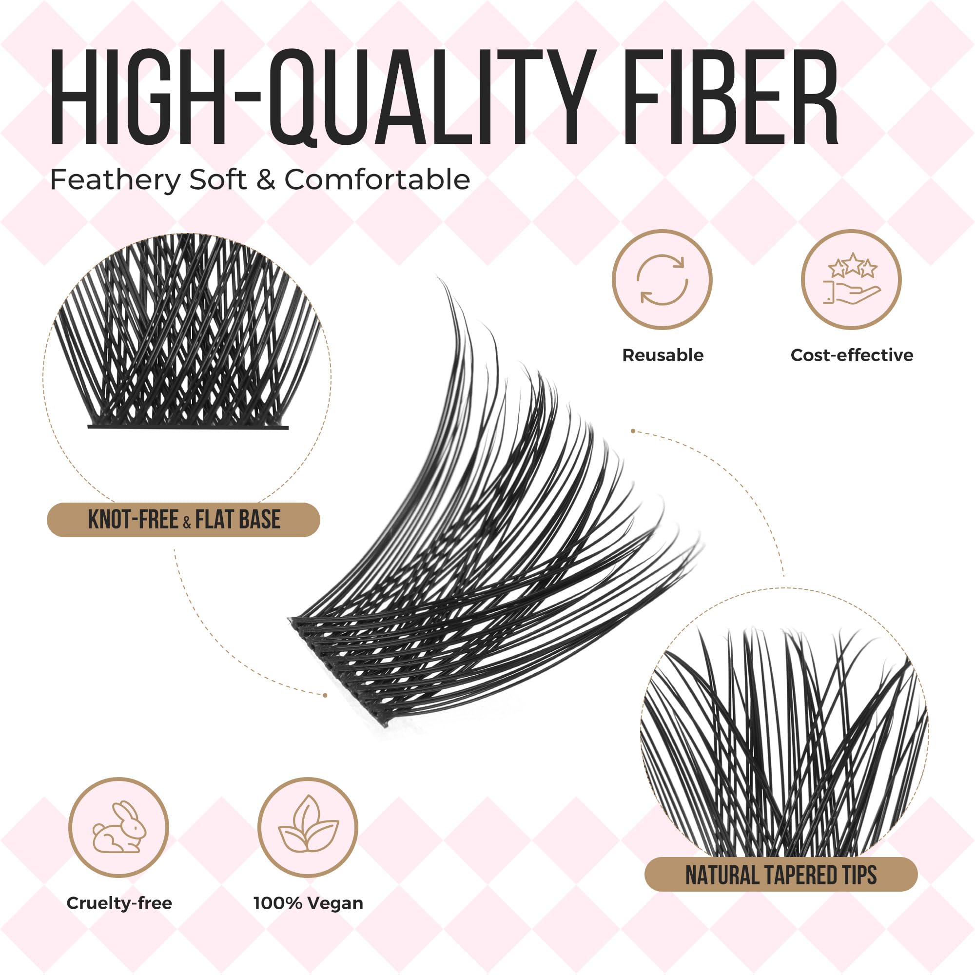 PopUp Cluster Lashes 168pcs Wispy Lashes – DIY D Curl Clusters 9-18mm Mix