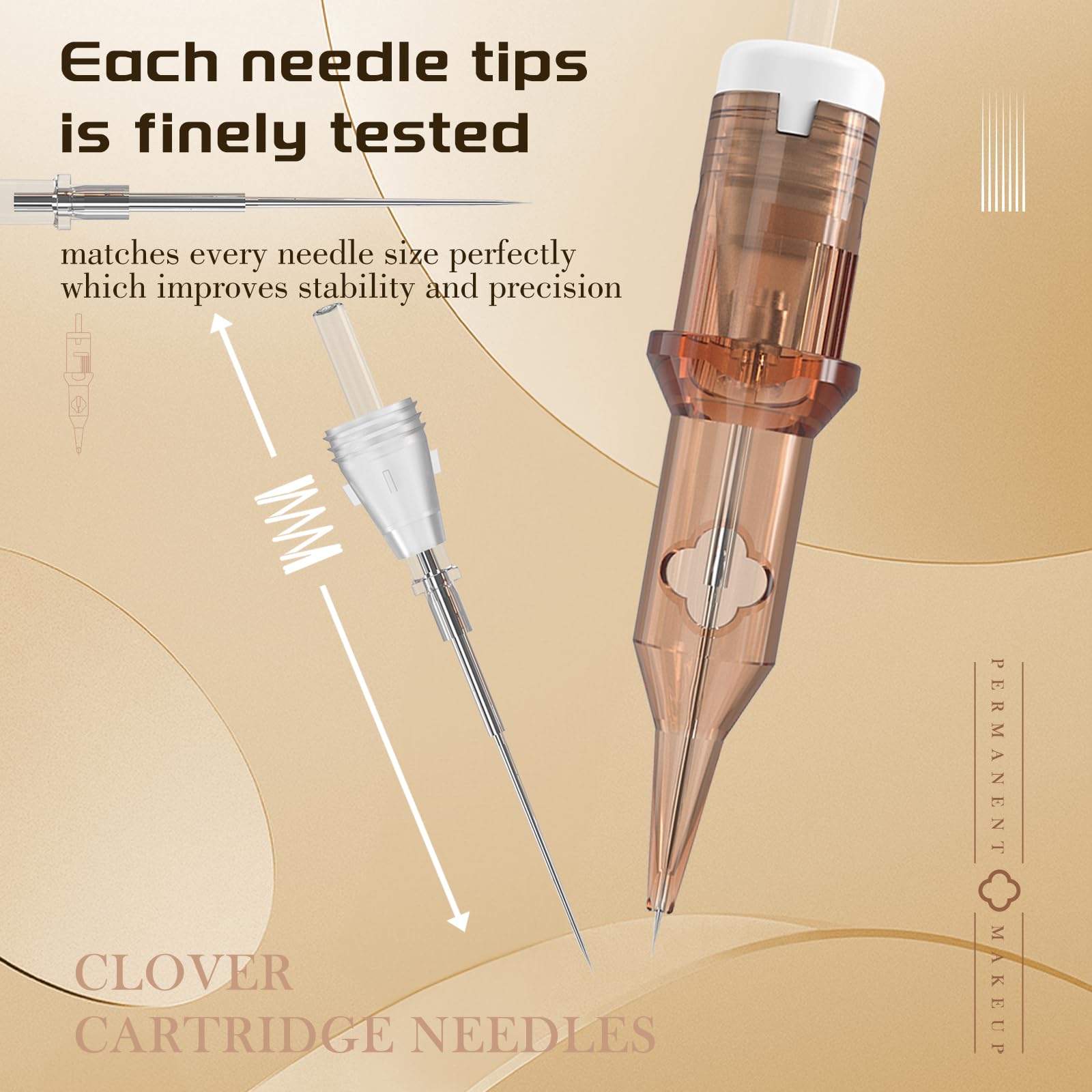 POPUPMU Clover 1RL 0.18mm Tattoo Cartridge Needles – 20Pcs (0601RL)