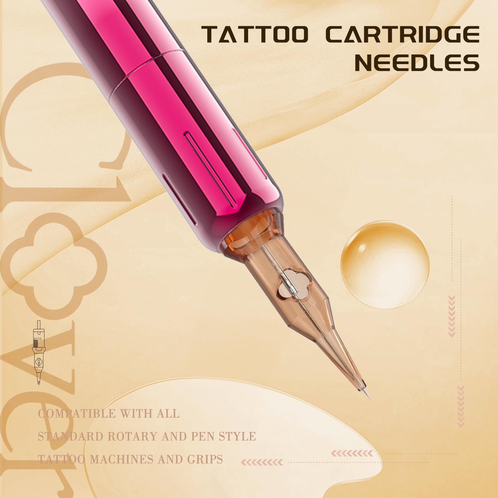 POPUPMU Clover 1RL 0.18mm Tattoo Cartridge Needles – 20Pcs (0601RL)