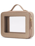 Popvibe Clear Makeup Bag – Transparent Travel Case with Gold Hardware, Large