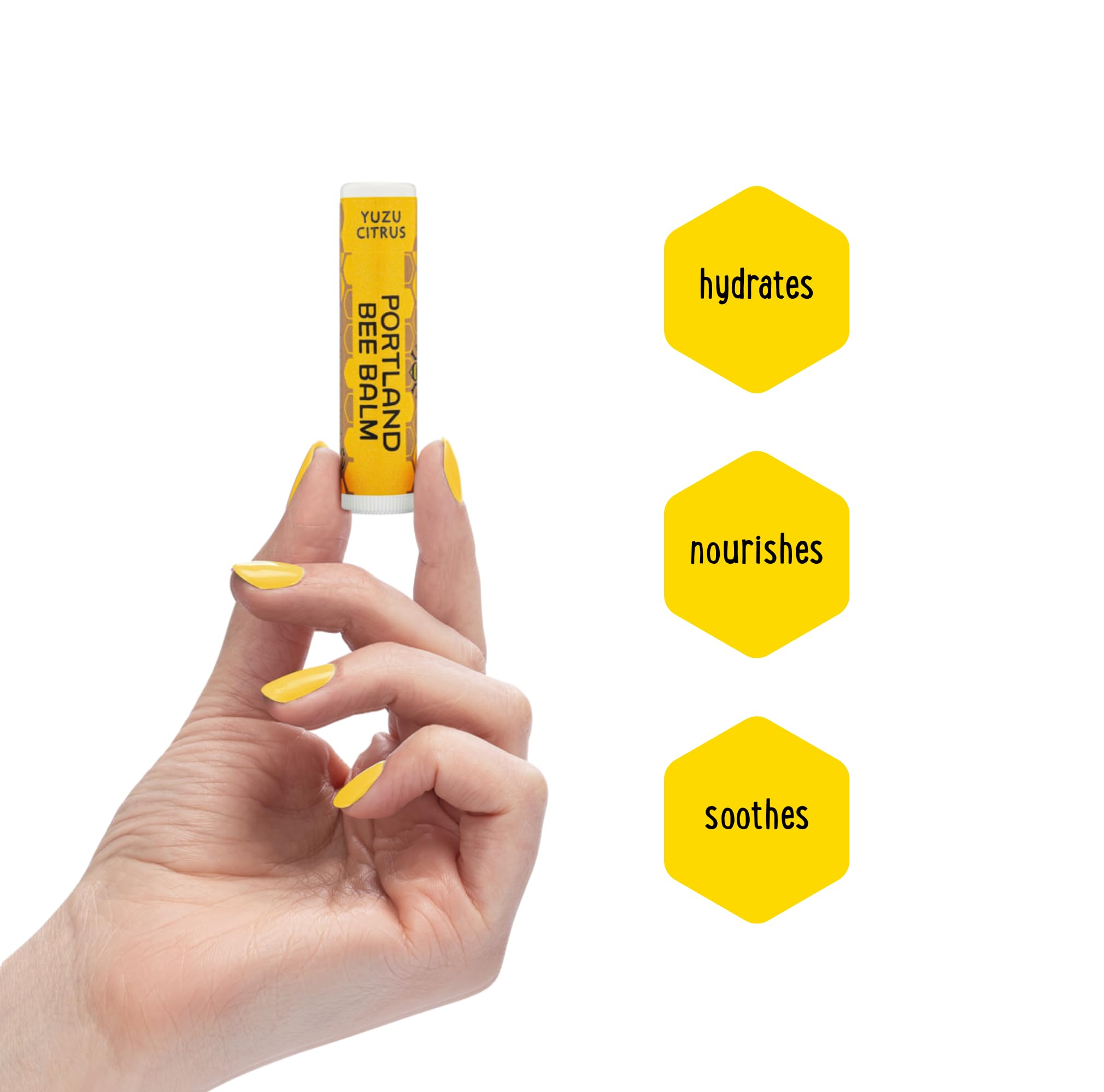 Portland Bee Balm Yuzu Citrus Lip Balm – All-Natural Handmade Beeswax Lip Balm (3 Count)