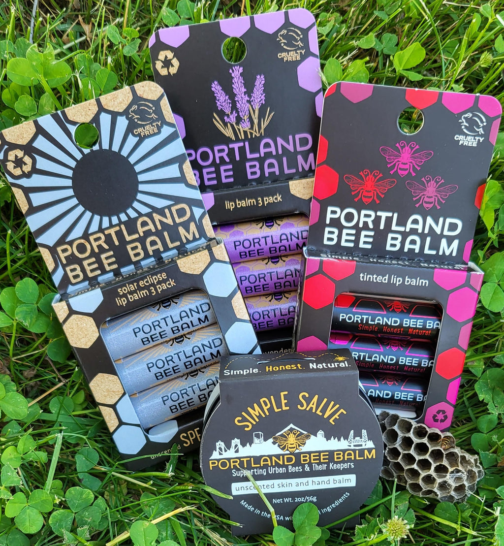 Portland Bee Balm Solar Eclipse SPF 15 Lip Balm – All Natural Handmade Beeswax, 3 Count