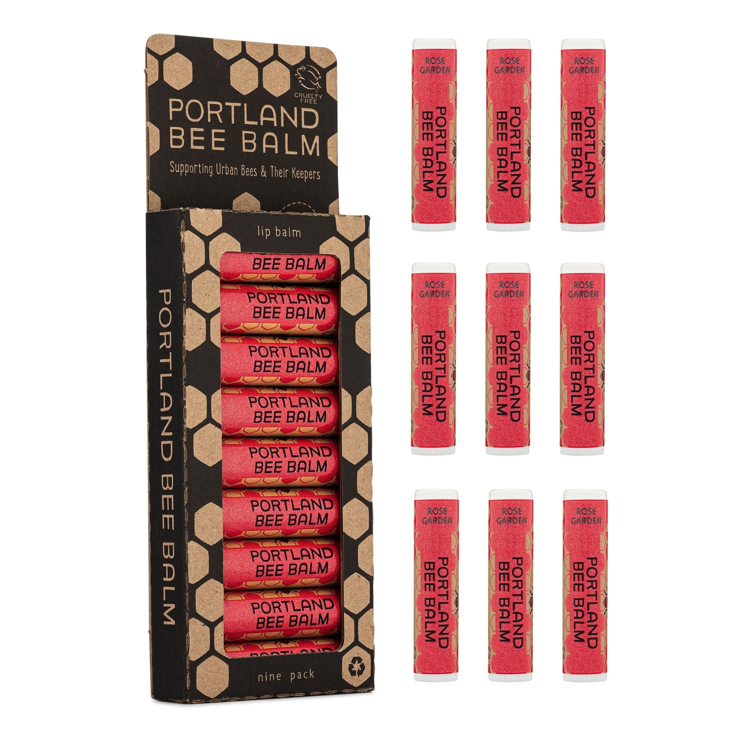 Portland Bee Balm Rose Garden Lip Balm – All-Natural, Handmade Beeswax (9 Count)