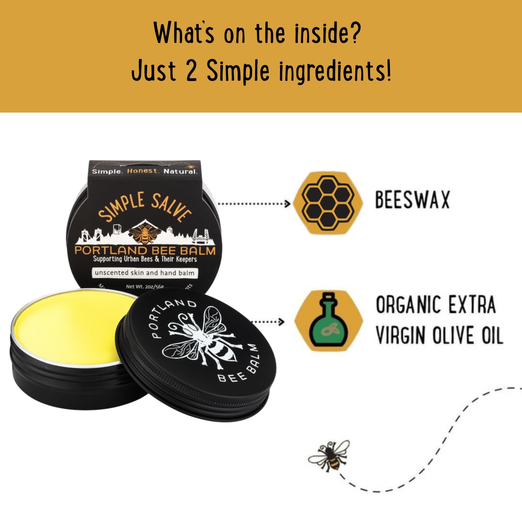 Portland Bee Balm Simple Salve – All-Natural Hand & Body Moisturizer